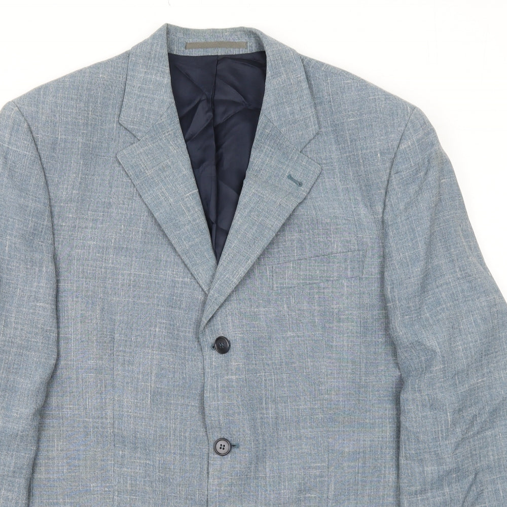 Digel Mens Blue Polyester Jacket Suit Jacket Size 40 Regular