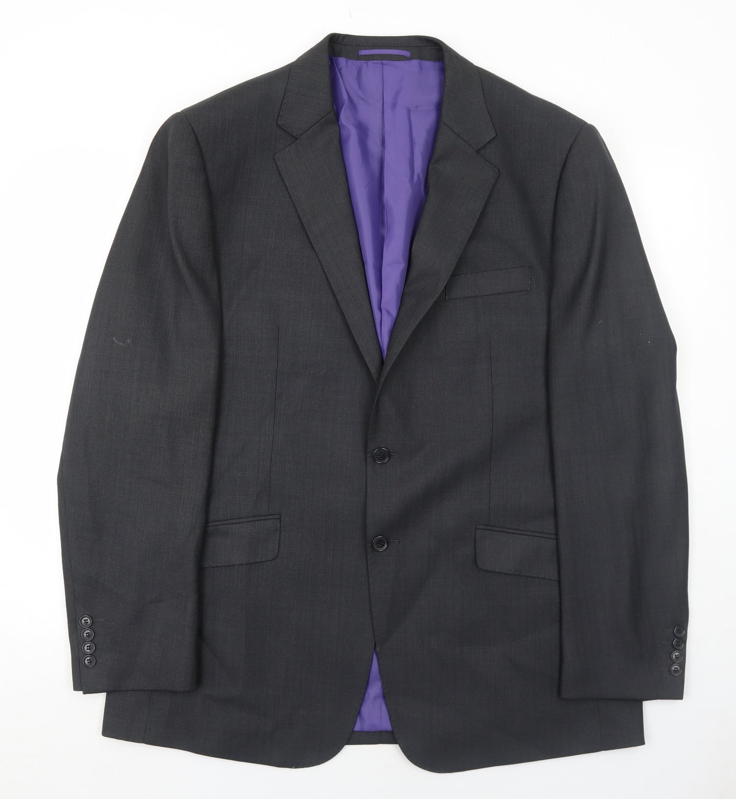 Milan Collection Mens Grey Polyester Jacket Suit Jacket Size 44 Regular