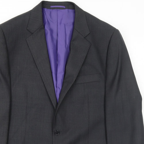 Milan Collection Mens Grey Polyester Jacket Suit Jacket Size 44 Regular