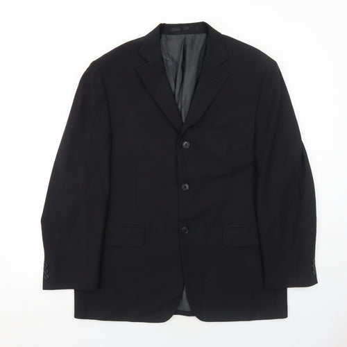 Marks and Spencer Mens Black Polyester Jacket Suit Jacket Size 40 Regular