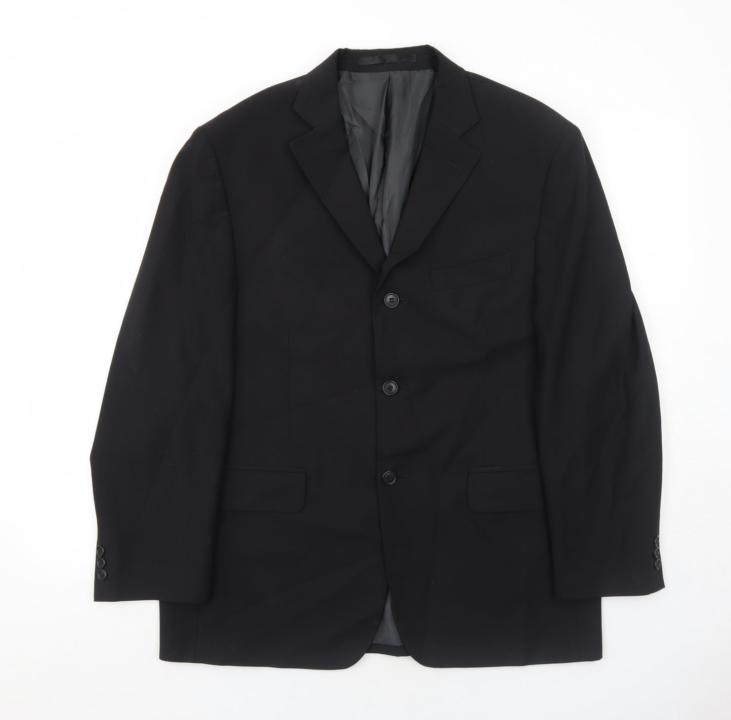Marks and Spencer Mens Black Polyester Jacket Suit Jacket Size 40 Regular