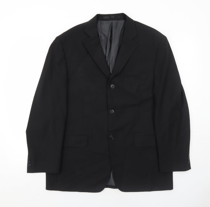 Marks and Spencer Mens Black Polyester Jacket Suit Jacket Size 40 Regular