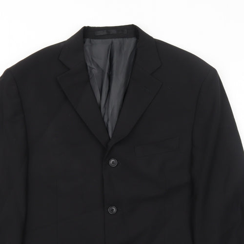 Marks and Spencer Mens Black Polyester Jacket Suit Jacket Size 40 Regular