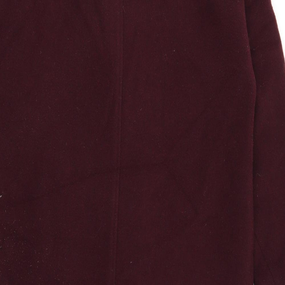 And Or Womens Purple Overcoat Coat Size 8 Button