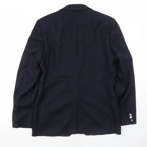 Chas Macintosh Mens Blue Wool Jacket Blazer Size 38 Regular