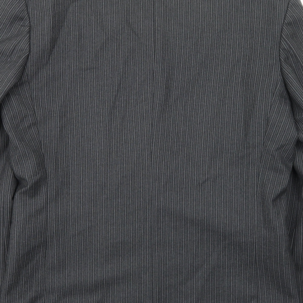 Anton Ferrare Mens Grey Striped Wool Jacket Suit Jacket Size 42 Regular