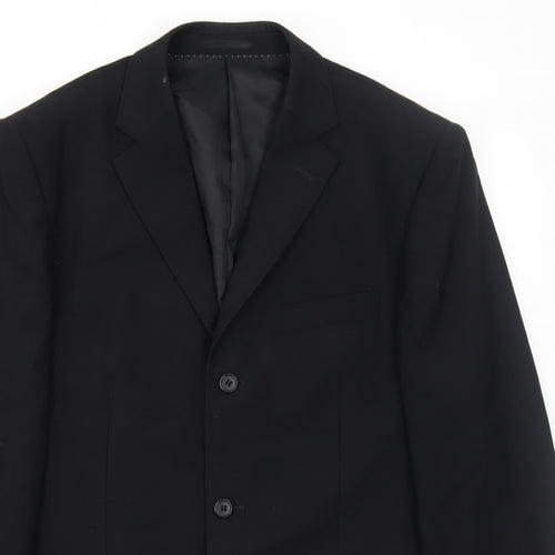 Rice Mens Black Polyester Jacket Suit Jacket Size 42 Regular