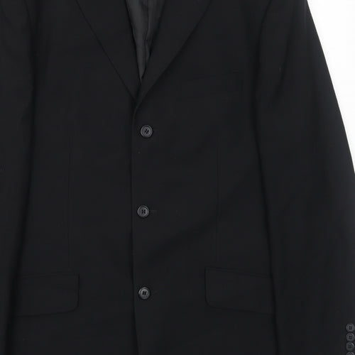 Rice Mens Black Polyester Jacket Suit Jacket Size 42 Regular