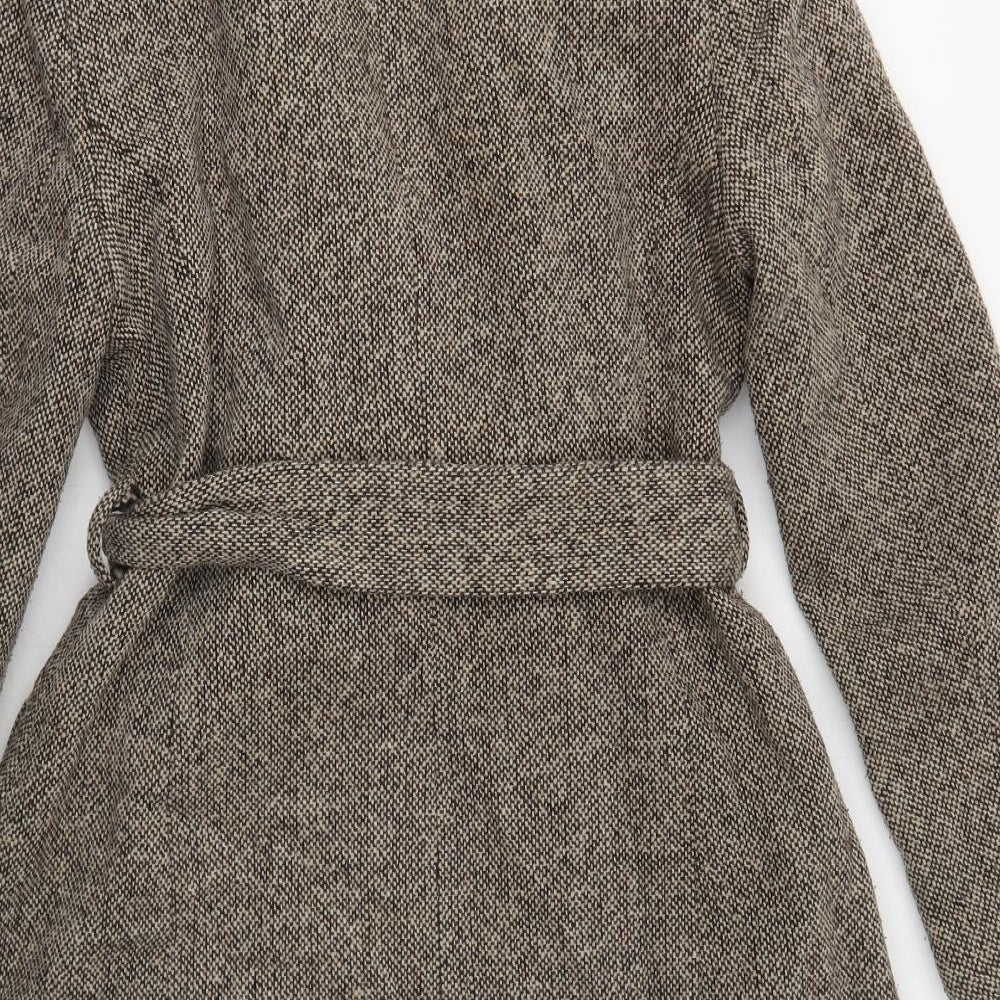 Topshop Womens Beige Geometric Overcoat Coat Size 14 Button