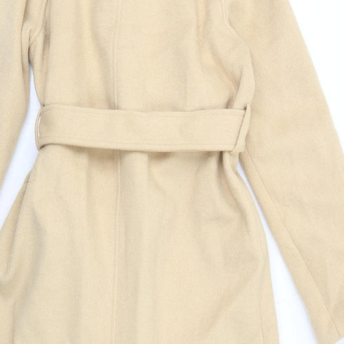 Marks and Spencer Womens Beige Overcoat Coat Size XS Button