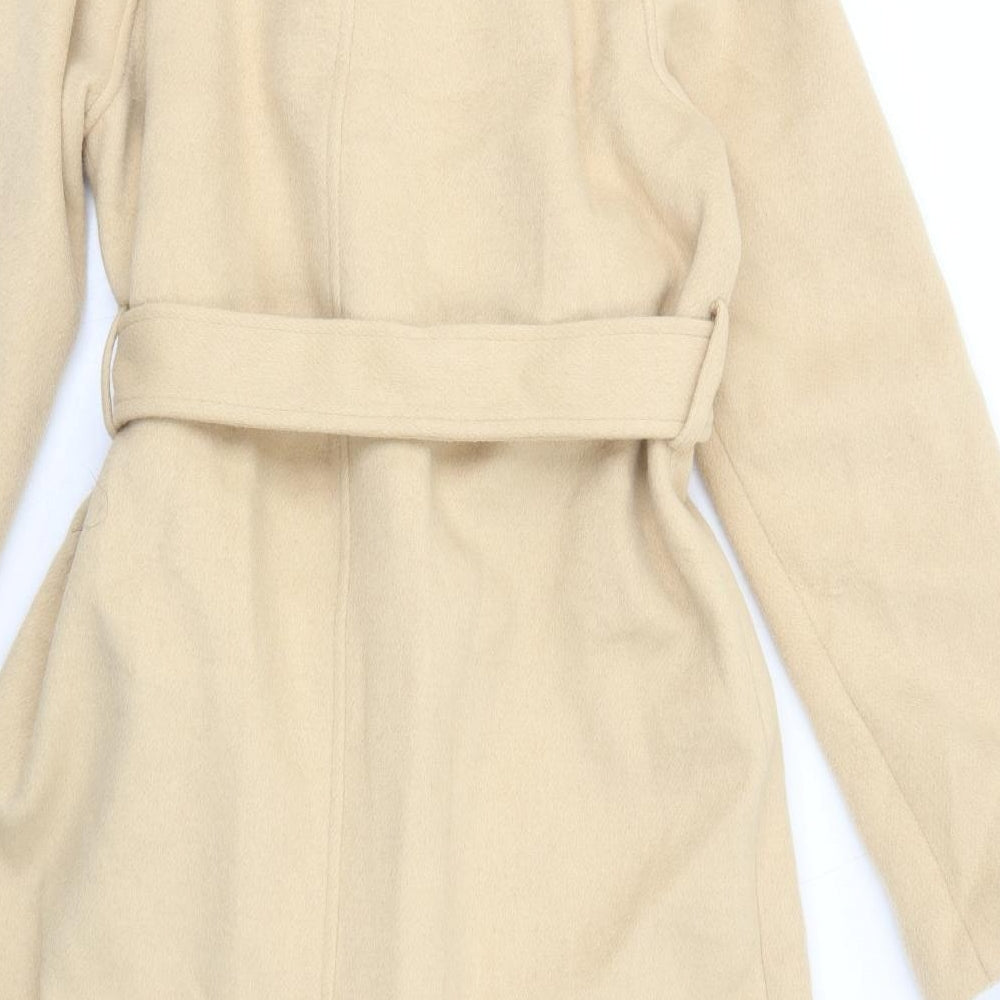 Marks and Spencer Womens Beige Overcoat Coat Size XS Button