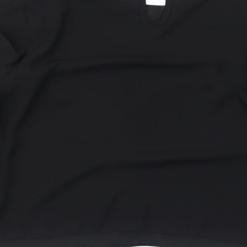 New Look Womens Black Polyester Basic Blouse Size 10 Round Neck