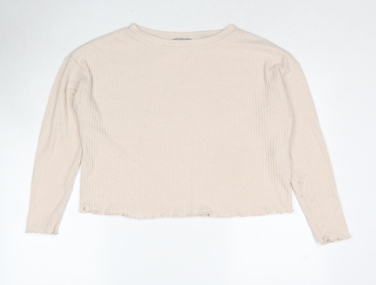 New Look Womens Beige Boat Neck Polyester Pullover Jumper Size S