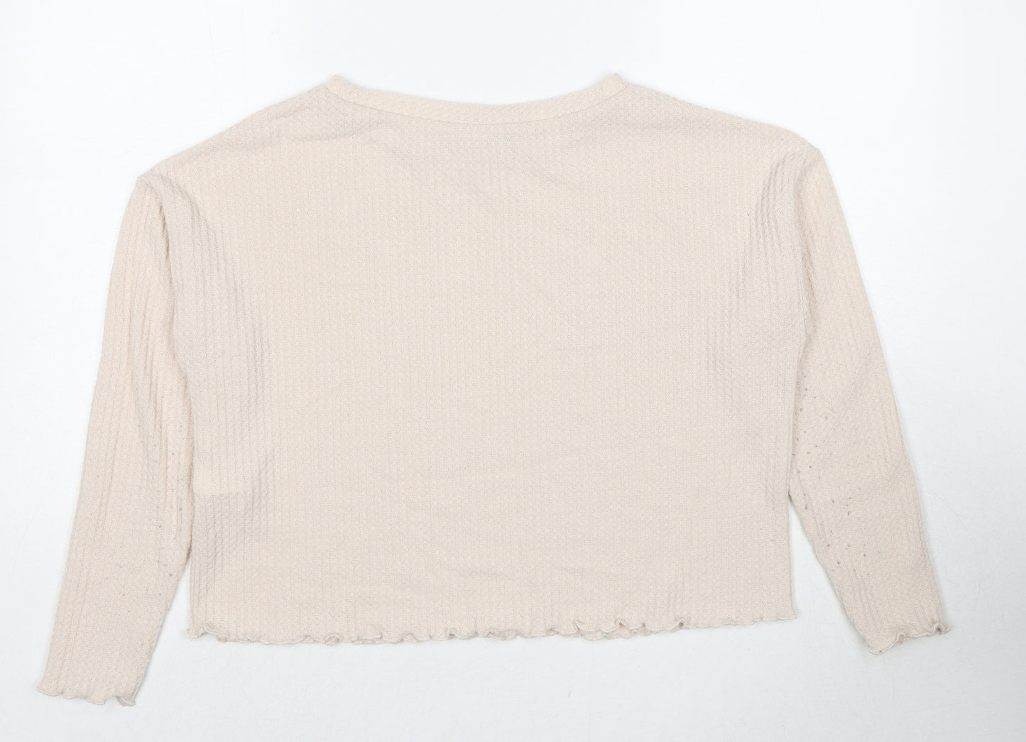 New Look Womens Beige Boat Neck Polyester Pullover Jumper Size S