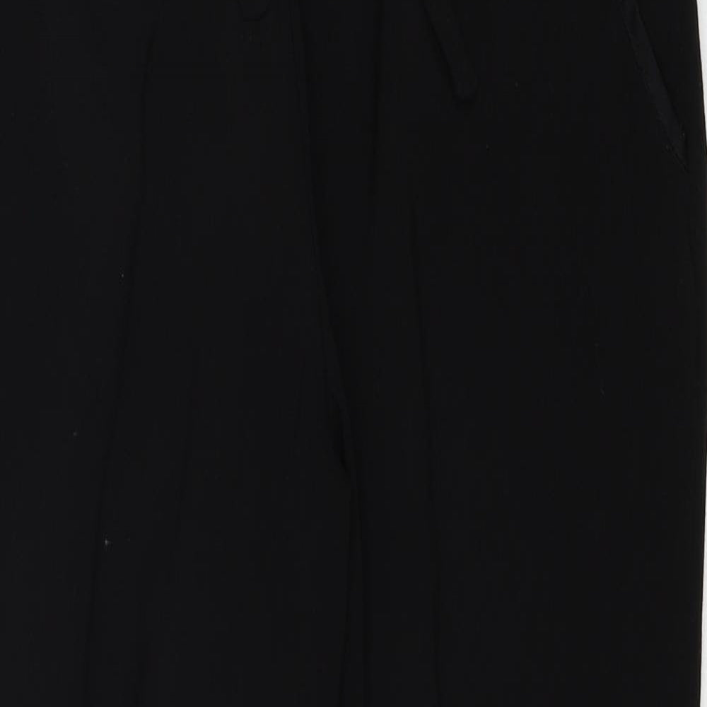 Zara Womens Black Polyester Trousers Size S Regular Drawstring