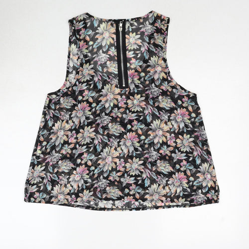Cameo Rose Womens Multicoloured Floral Polyester Basic Tank Size 10 Scoop Neck