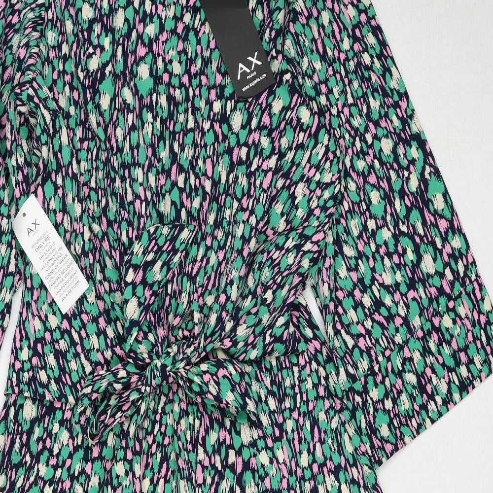 AX Paris Womens Multicoloured Geometric Polyester Trapeze & Swing Size 14 Round Neck Zip