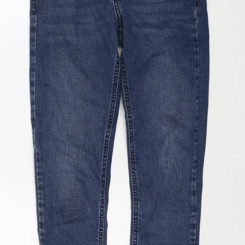 Topshop Womens Blue Cotton Skinny Jeans Size 25 in L30 in Regular Zip