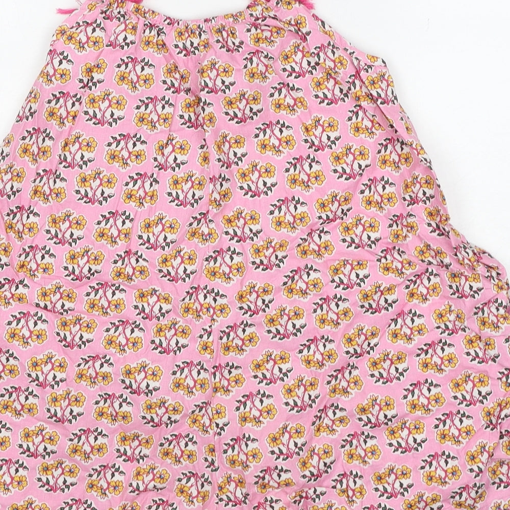 NEXT Girls Pink Floral Cotton Playsuit One-Piece Size 7-8 Years Pullover
