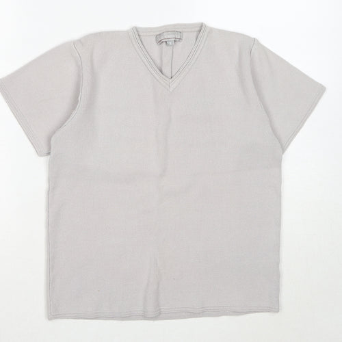 No Excess Womens Grey V-Neck Viscose Pullover Jumper Size S