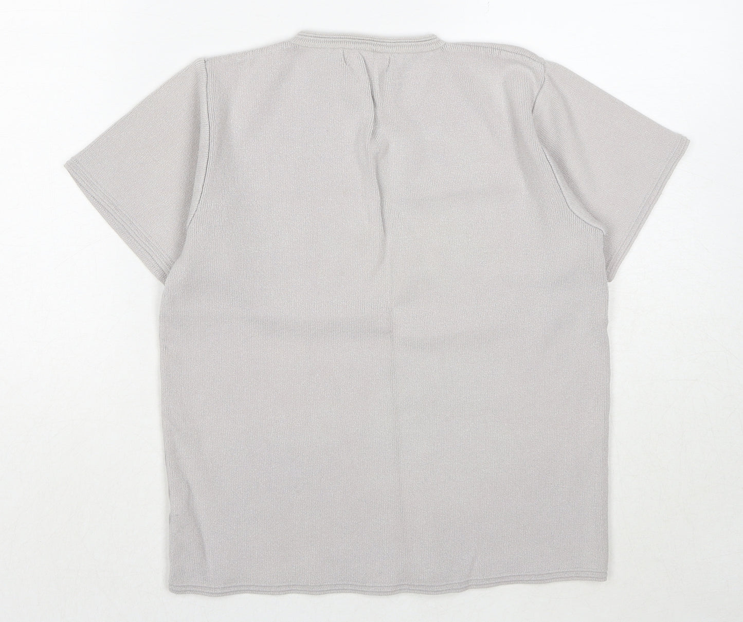 No Excess Womens Grey V-Neck Viscose Pullover Jumper Size S