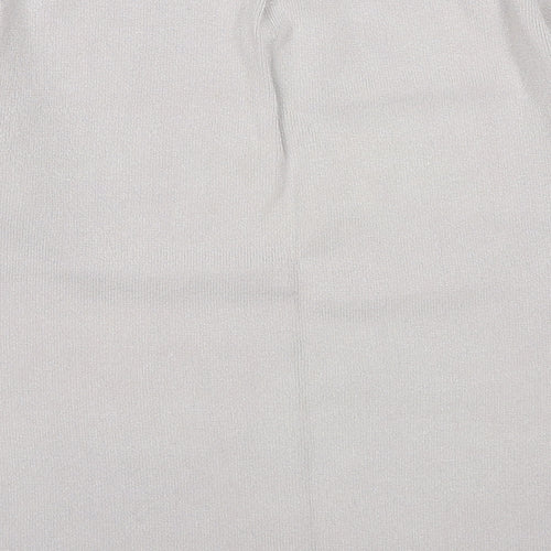 No Excess Womens Grey V-Neck Viscose Pullover Jumper Size S