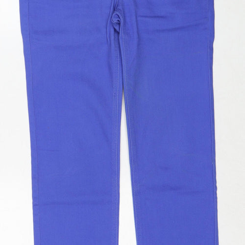 Savoir Womens Blue Cotton Straight Jeans Size 10 Regular Zip