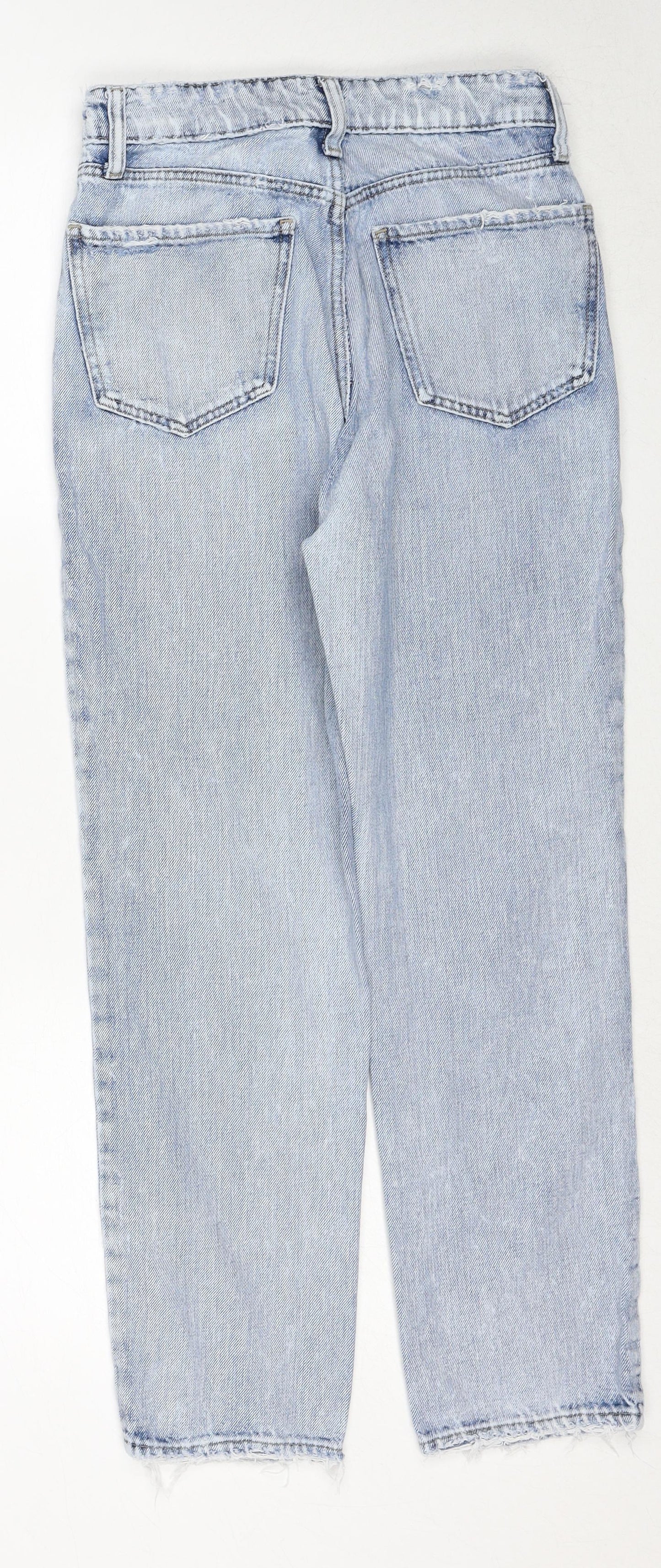 River Island Womens Blue Cotton Mom Jeans Size 6 Regular Zip