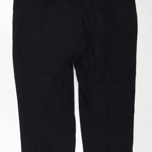 Gap Womens Black Cotton Trousers Size 6 Regular Drawstring