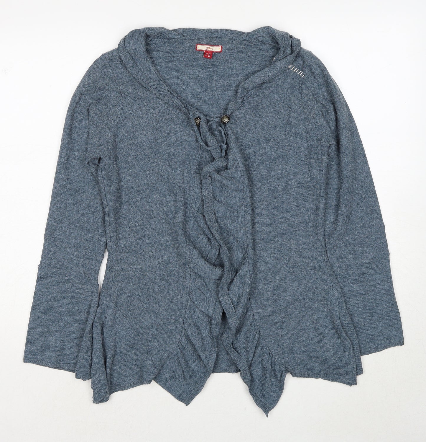 Joe Browns Womens Blue V-Neck Acrylic Cardigan Jumper Size 12