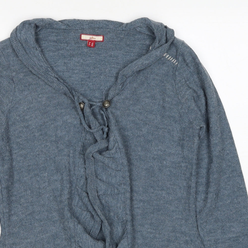 Joe Browns Womens Blue V-Neck Acrylic Cardigan Jumper Size 12