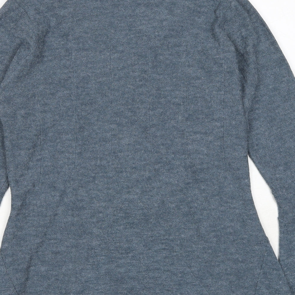 Joe Browns Womens Blue V-Neck Acrylic Cardigan Jumper Size 12