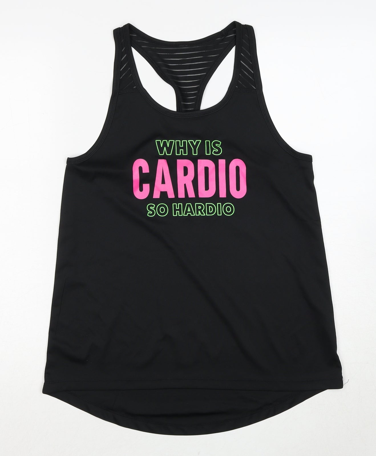 Takiboo Womens Black Polyester Pullover Tank Size S Scoop Neck Pullover - Slogan