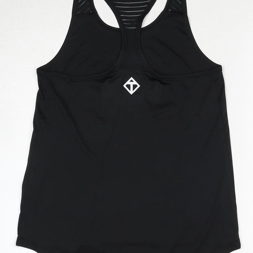 Takiboo Womens Black Polyester Pullover Tank Size S Scoop Neck Pullover - Slogan