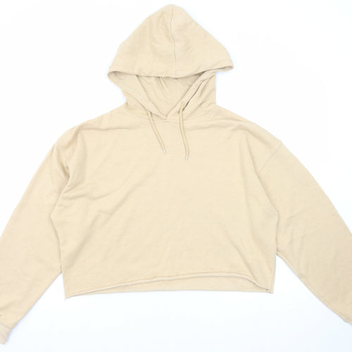 New Look Womens Beige Cotton Pullover Hoodie Size M Pullover