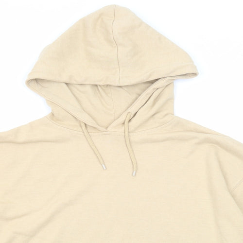 New Look Womens Beige Cotton Pullover Hoodie Size M Pullover