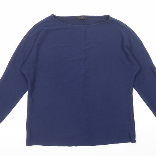 Very Womens Blue Round Neck Polyester Pullover Jumper Size 14
