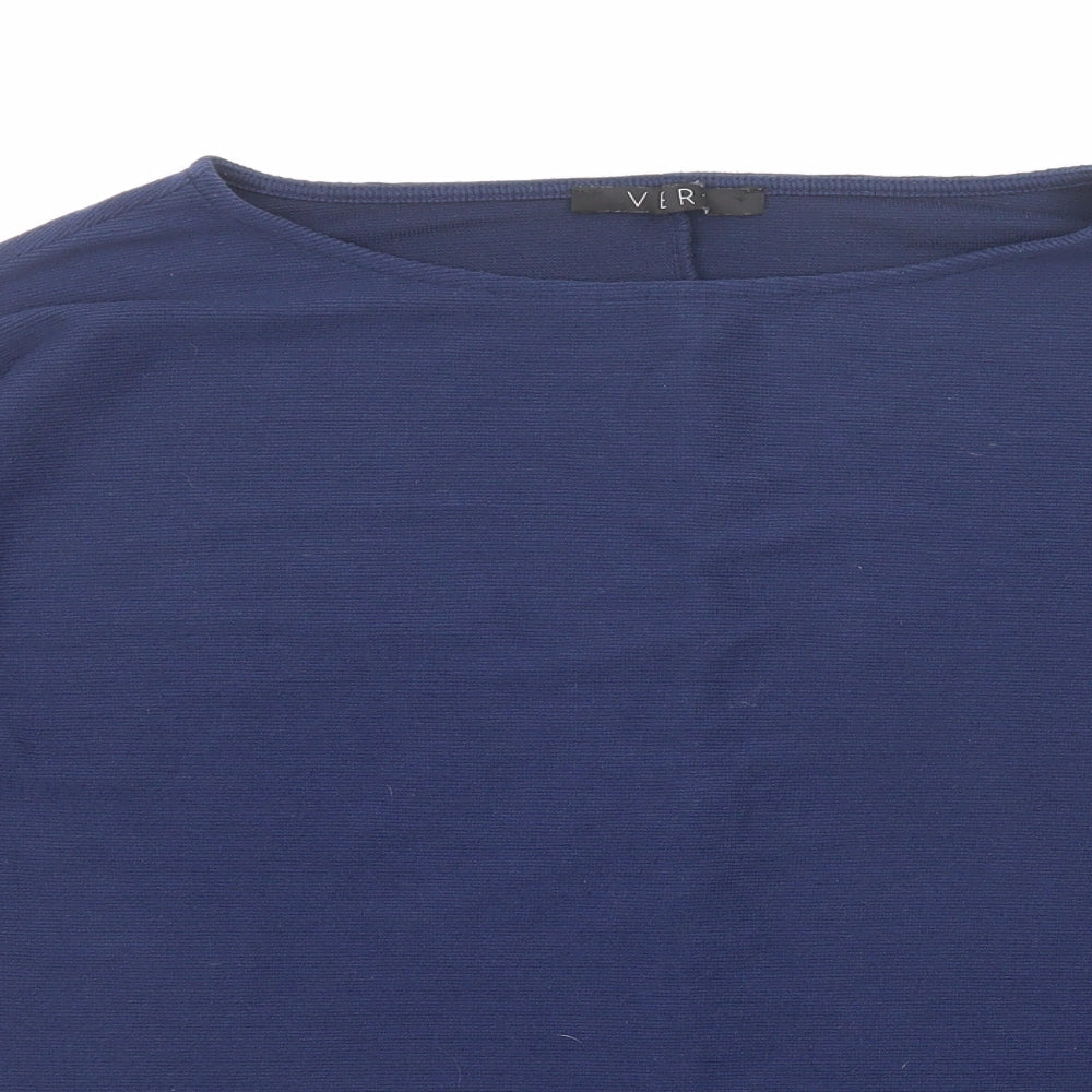 Very Womens Blue Round Neck Polyester Pullover Jumper Size 14