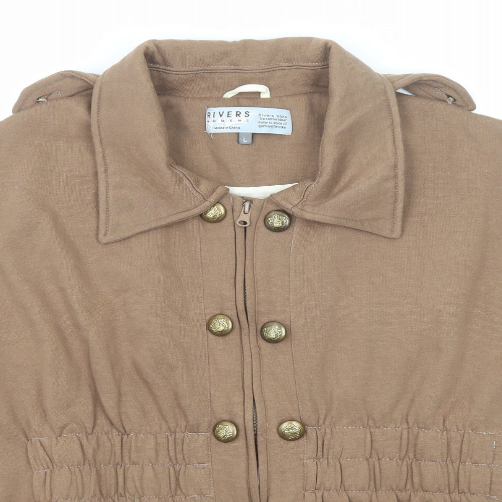 Rivers Womens Brown Jacket Size L Zip
