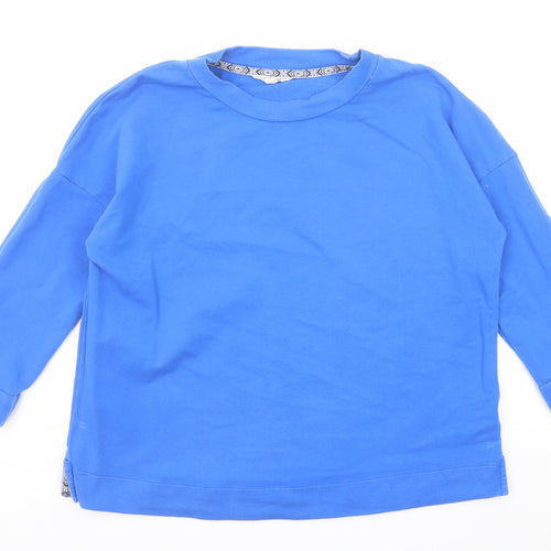 White Stuff Womens Blue Cotton Pullover Sweatshirt Size 12 Pullover