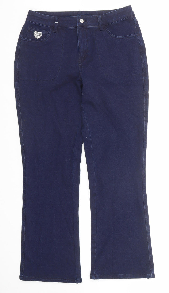 Dream Jeans Womens Blue Cotton Bootcut Jeans Size XS Regular Zip
