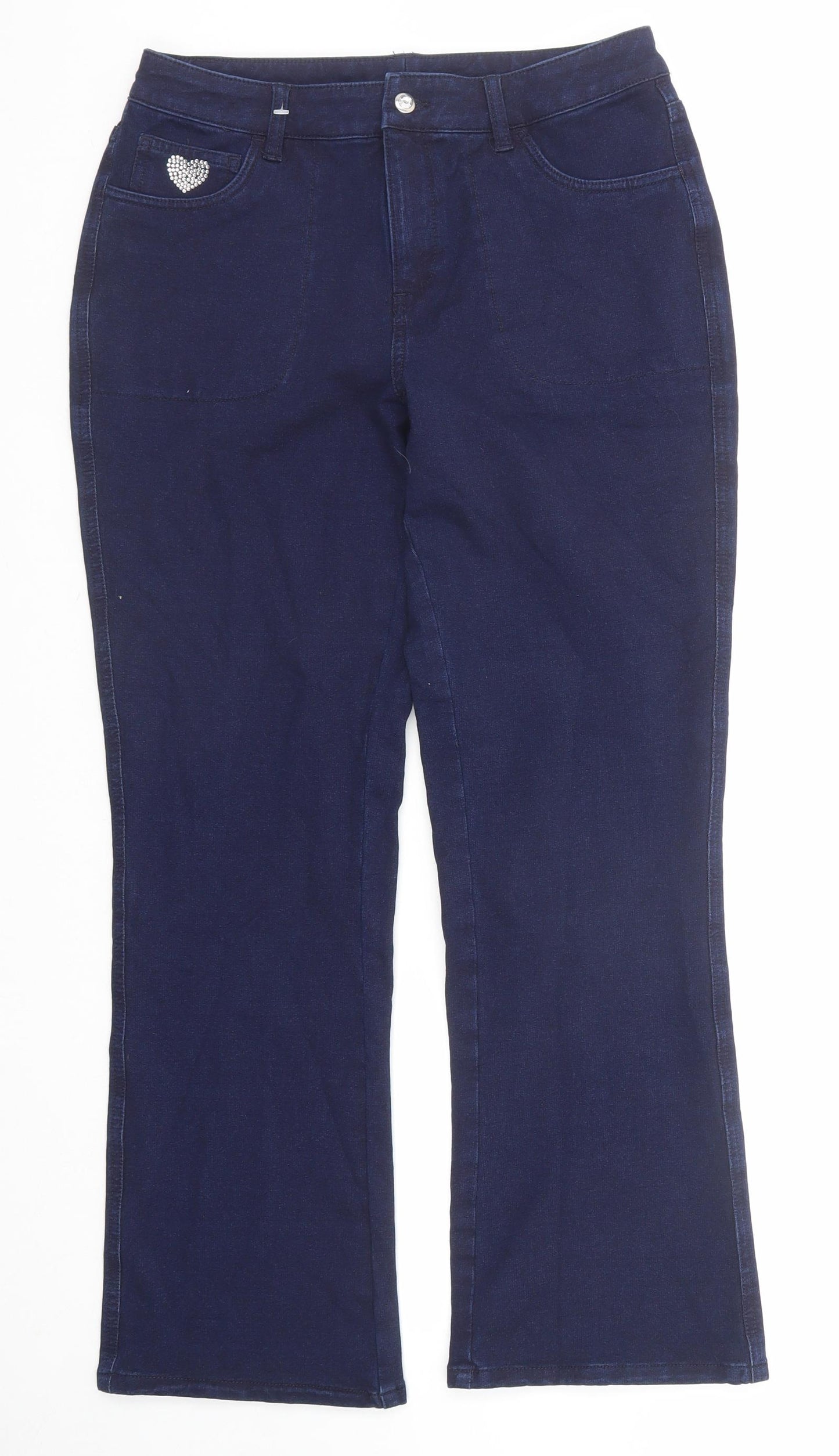 Dream Jeans Womens Blue Cotton Bootcut Jeans Size XS Regular Zip