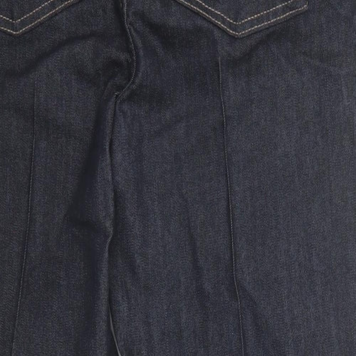 Marks and Spencer Womens Blue Cotton Cropped Jeans Size 16 Regular Zip