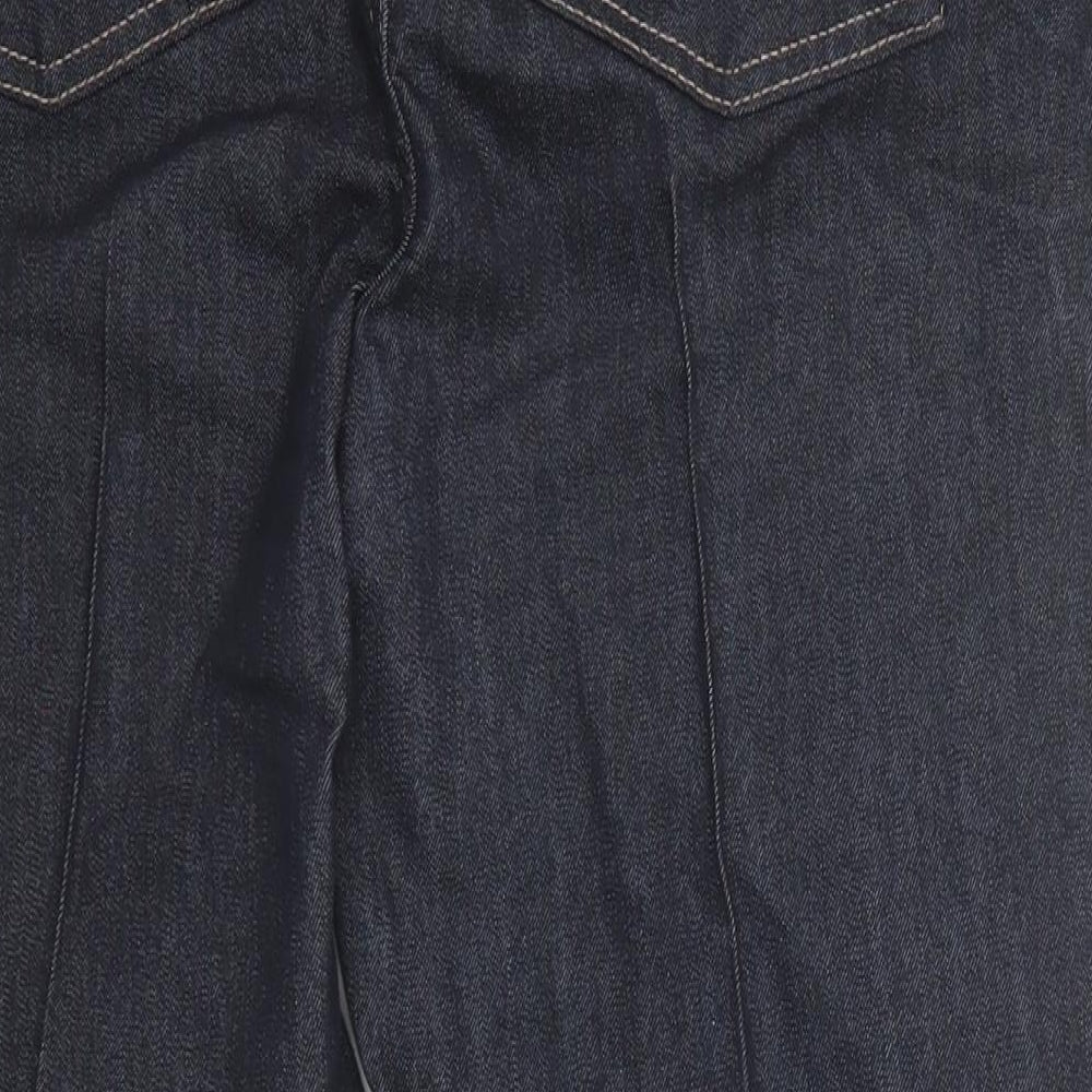 Marks and Spencer Womens Blue Cotton Cropped Jeans Size 16 Regular Zip