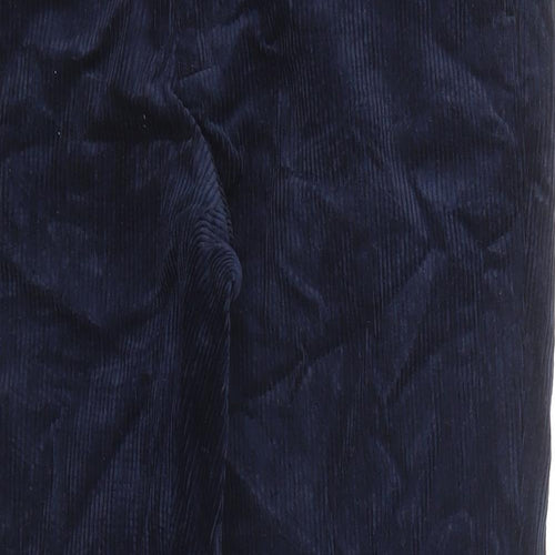 Marks and Spencer Mens Blue Cotton Trousers Size 34 in L29 in Regular Zip