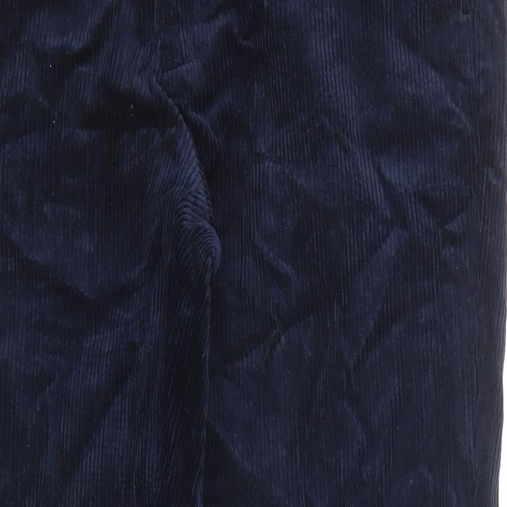 Marks and Spencer Mens Blue Cotton Trousers Size 34 in L29 in Regular Zip