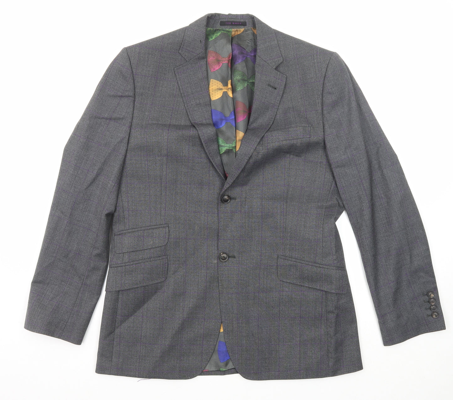 Ted Baker Mens Grey Wool Jacket Suit Jacket Size 40 Regular