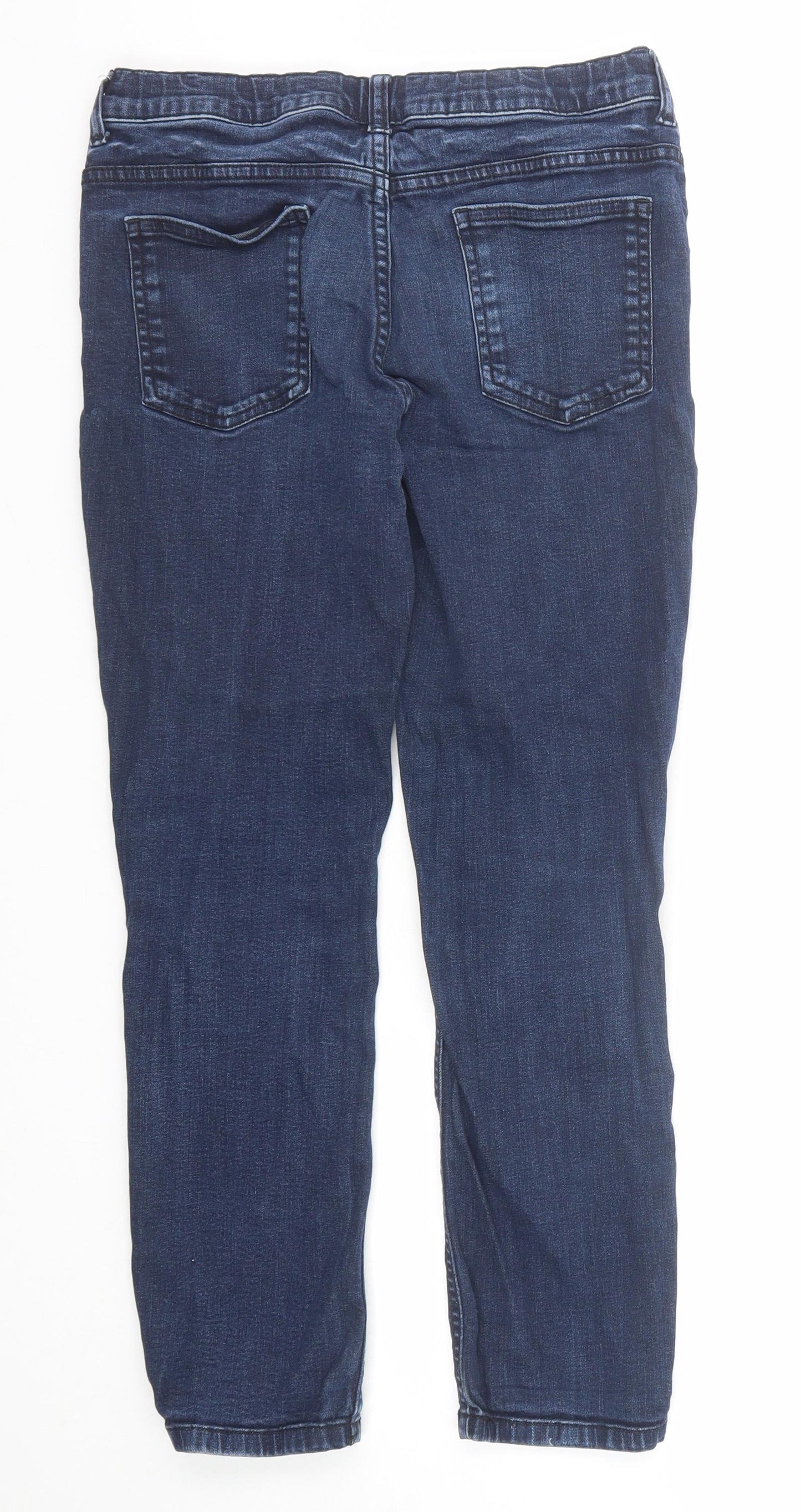 Marks and Spencer Boys Blue Cotton Straight Jeans Size 11-12 Years Regular Zip