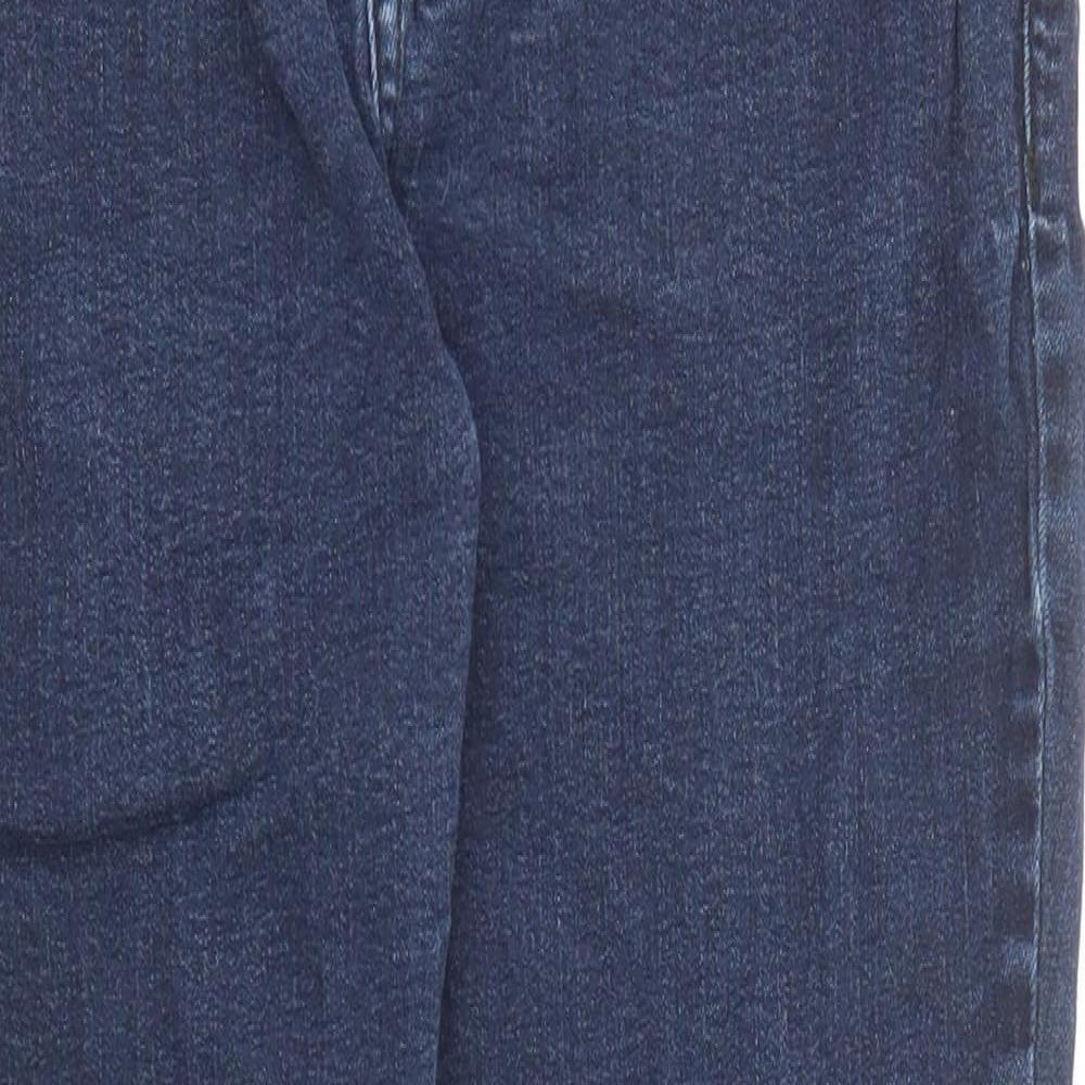 Marks and Spencer Boys Blue Cotton Straight Jeans Size 11-12 Years Regular Zip