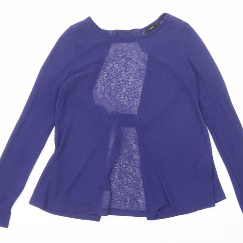NEXT Womens Blue Polyester Basic Blouse Size 6 Round Neck - Open Back